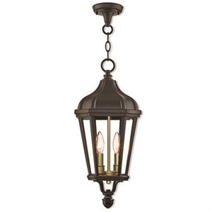 Livex Lighting Morgan 2 Light Outdoor Hanging Lantern in Bronze