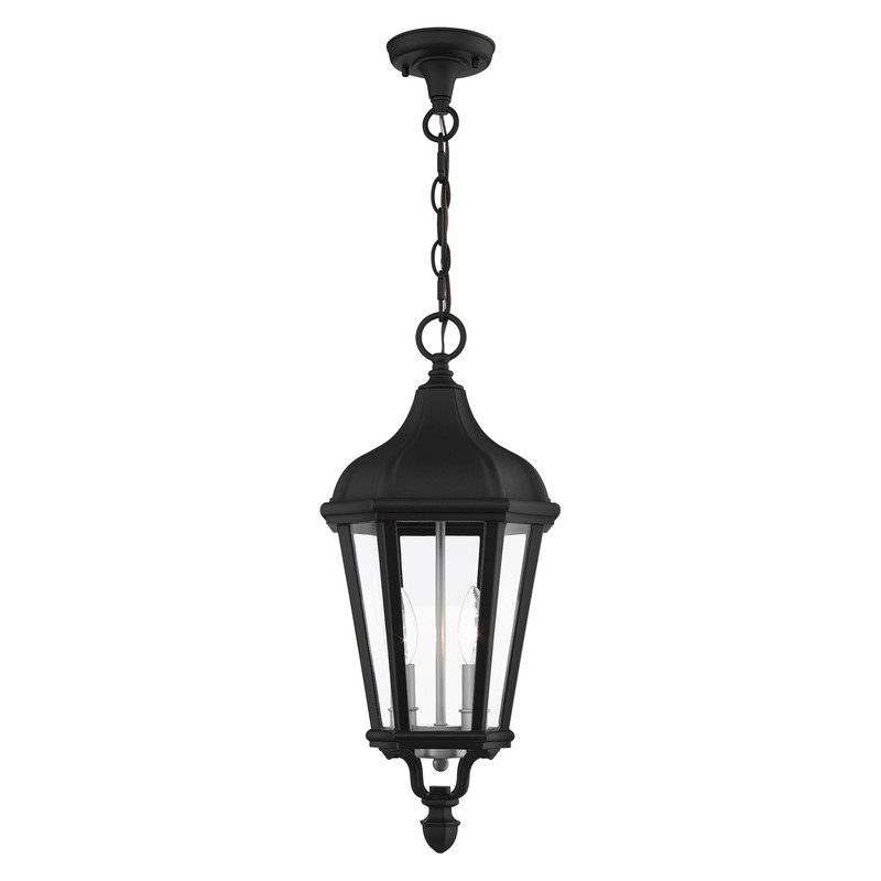Livex Lighting Morgan 2 Light Outdoor Hanging Lantern in Textured Black