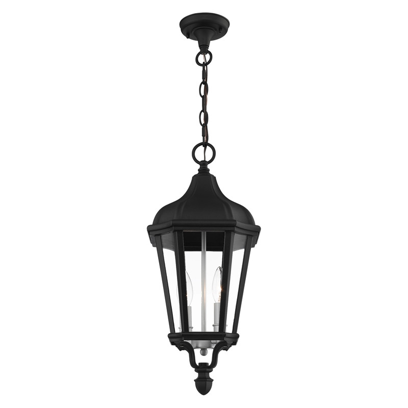Livex Lighting Morgan 2 Light Outdoor Hanging Lantern in Textured Black
