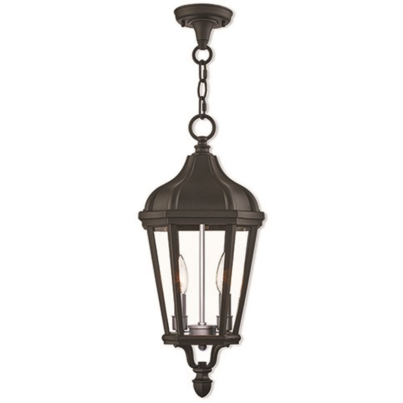 Livex Lighting Morgan 2 Light Outdoor Hanging Lantern in Textured Black