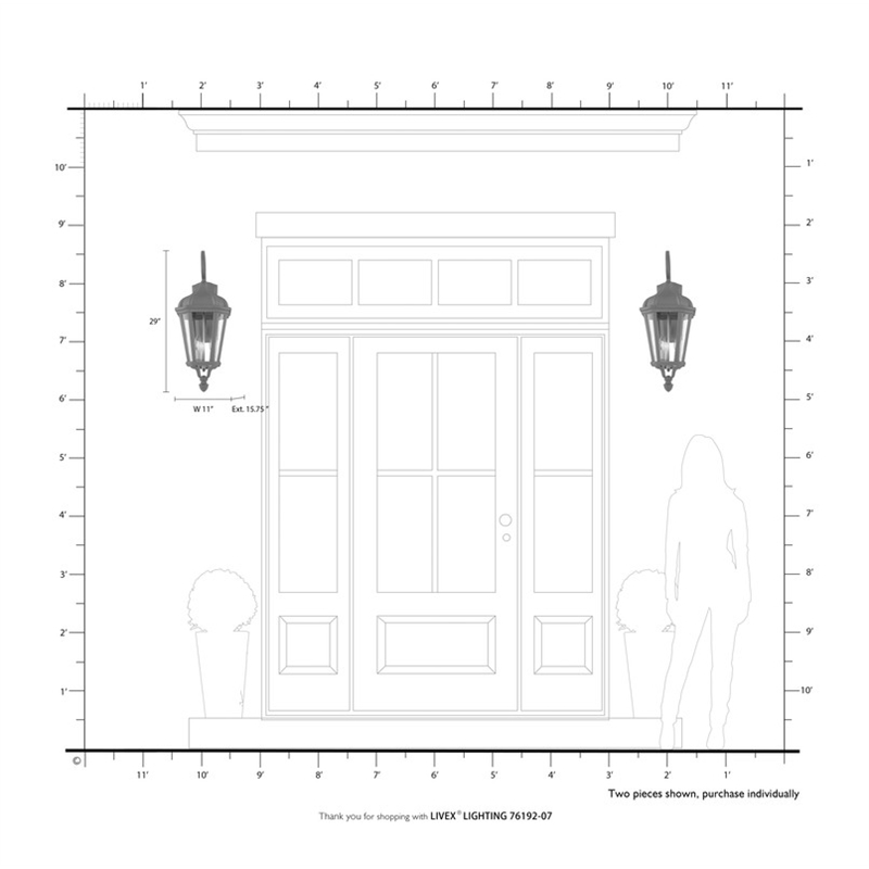 Livex Lighting Morgan 3 Light Outdoor Wall Lantern in Bronze