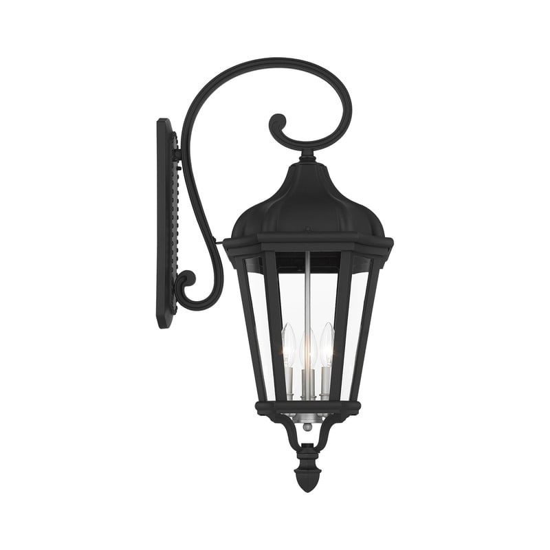 Livex Lighting Morgan 3 Light Outdoor Wall Lantern in Textured Black