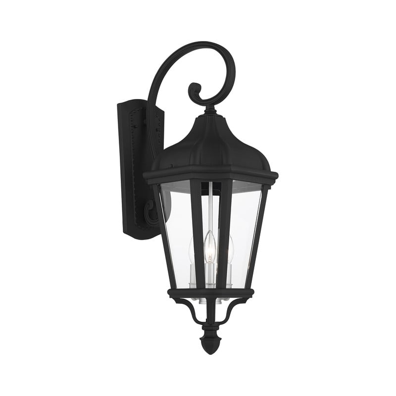 Livex Lighting Morgan 3 Light Outdoor Wall Lantern in Textured Black