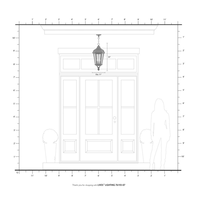 Livex Lighting Morgan 3 Light Outdoor Hanging Lantern in Bronze