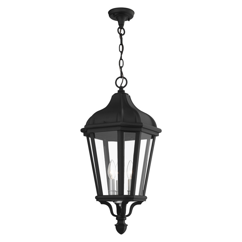 Livex Lighting Morgan 3 Light Outdoor Hanging Lantern in Textured Black