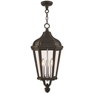 Livex Lighting Morgan 3 Light Outdoor Hanging Lantern in Textured Black