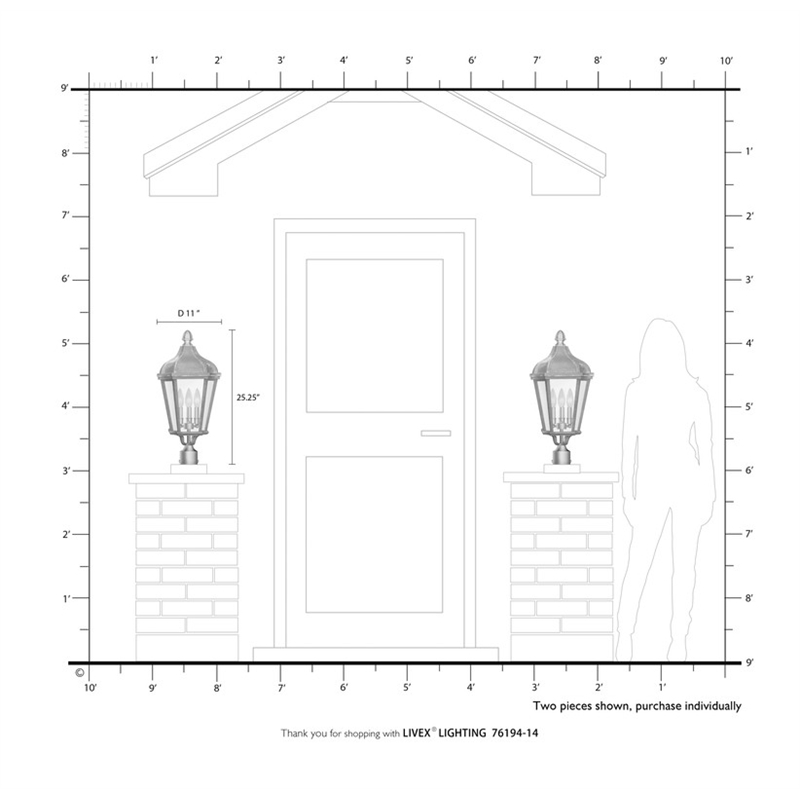 Livex Lighting Morgan 3 Light Outdoor Post Lantern in Textured Black