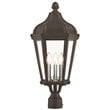 Livex Lighting Morgan 3 Light Outdoor Post Lantern in Textured Black