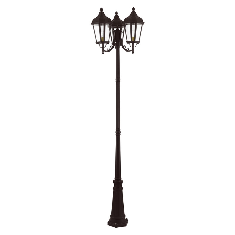 Livex Lighting Morgan 3 Light Outdoor Post Lantern in Bronze