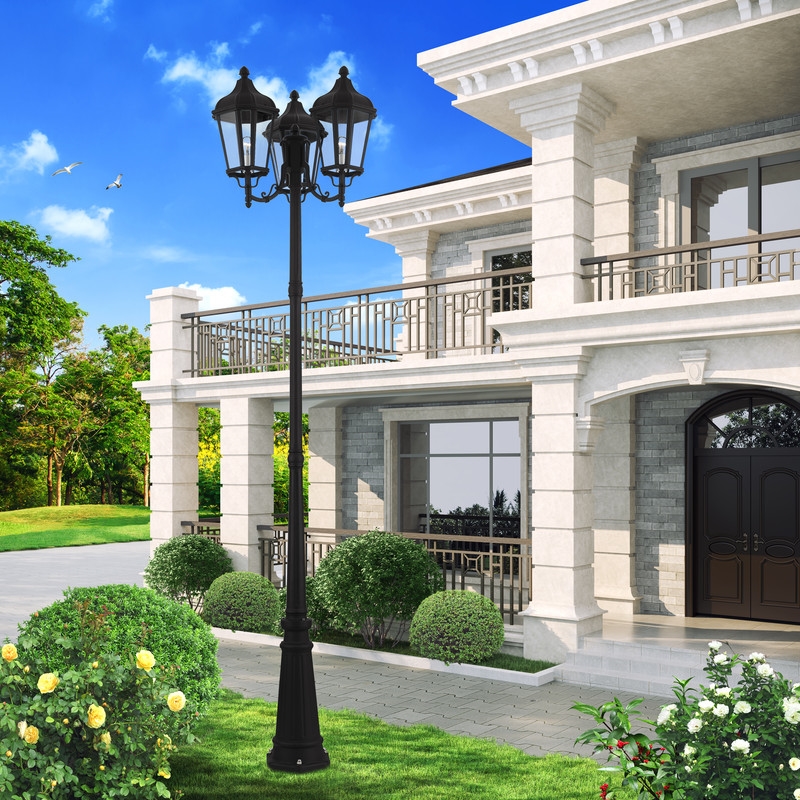 Livex Lighting Morgan 3 Light Outdoor Post Lantern in Textured Black