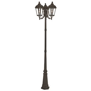 Livex Lighting Morgan 3 Light Outdoor Post Lantern in Textured Black