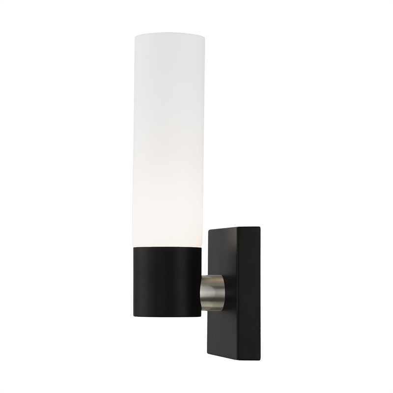 Livex Lighting Aero 1-Light Twist Lock Metal Single Sconce in Black