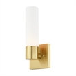 Livex Lighting Aero 1-Light Twist Lock Glass/Metal Wall Sconce in Satin Brass