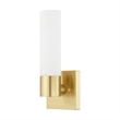 Livex Lighting Aero 1-Light Twist Lock Glass/Metal Wall Sconce in Satin Brass