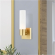 Livex Lighting Aero 1-Light Twist Lock Glass/Metal Wall Sconce in Satin Brass