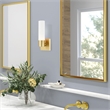 Livex Lighting Aero 1-Light Twist Lock Glass/Metal Wall Sconce in Satin Brass