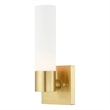 Livex Lighting Aero 1-Light Twist Lock Glass/Metal Wall Sconce in Satin Brass