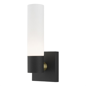 Livex Lighting Aero 1-Light Twist Lock Metal Single Sconce in Textured Black