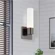 Livex Lighting Aero 1-Light Twist Lock Glass/Metal Wall Sconce in Black Chrome