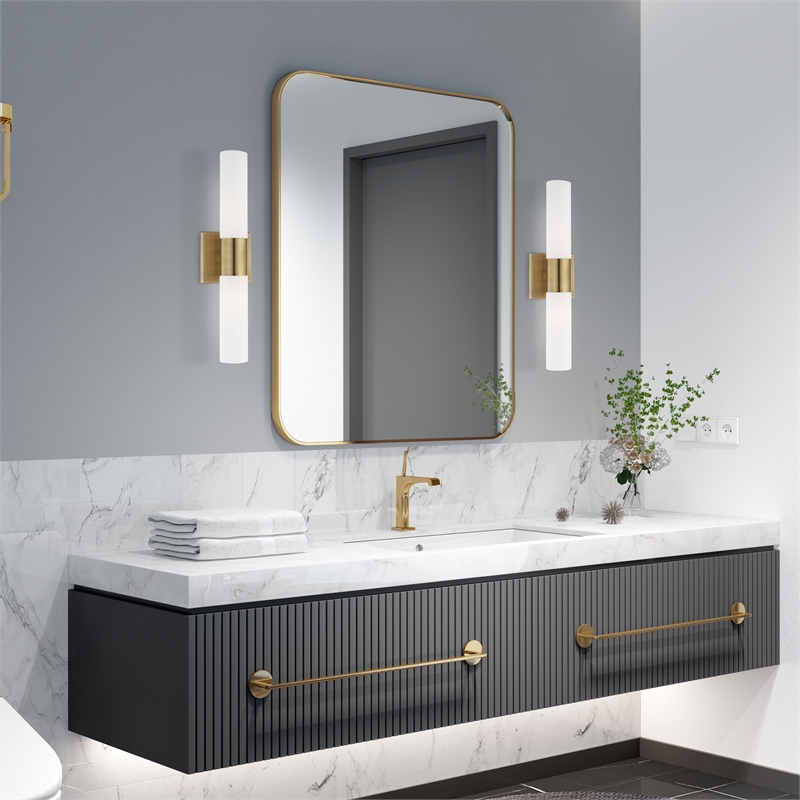 Livex Lighting Aero 2-Light Twist Lock Metal Vanity Lighting in Antique Brass