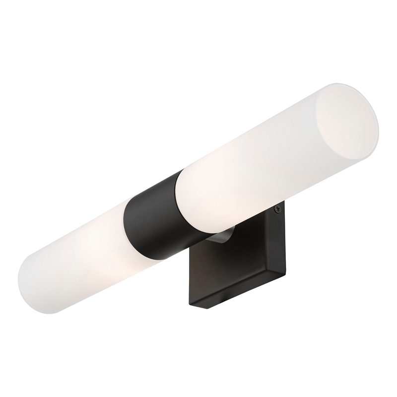 Livex Lighting Aero 2-Light Twist Lock Metal ADA Vanity Sconce in Black