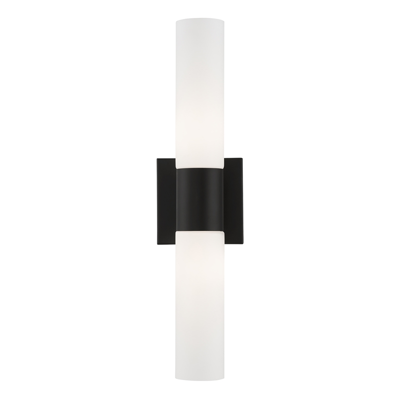 Livex Lighting Aero 2-Light Twist Lock Metal ADA Vanity Sconce in Black