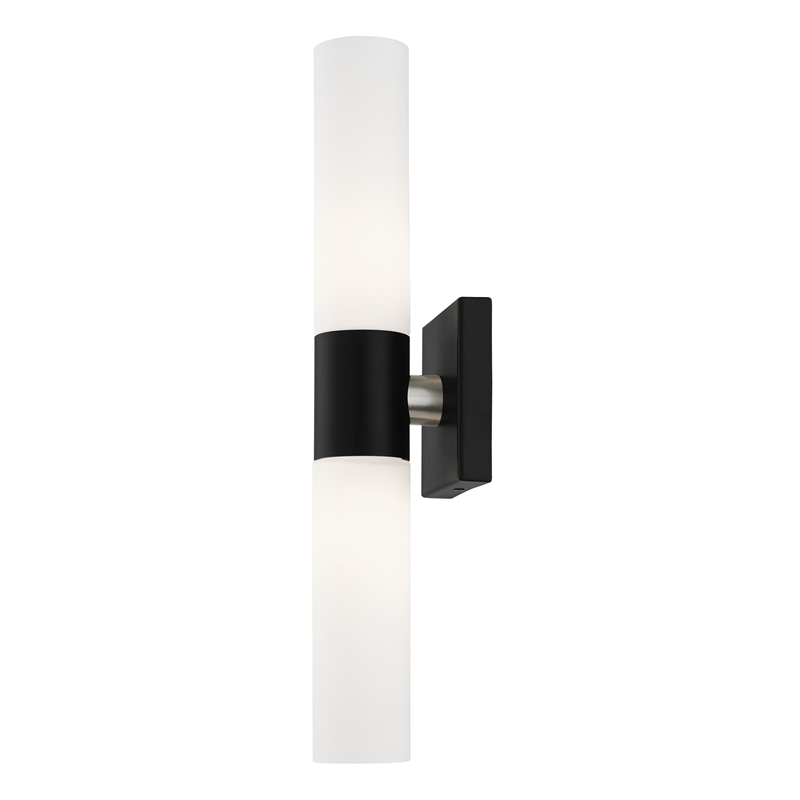 Livex Lighting Aero 2-Light Twist Lock Metal ADA Vanity Sconce in Black