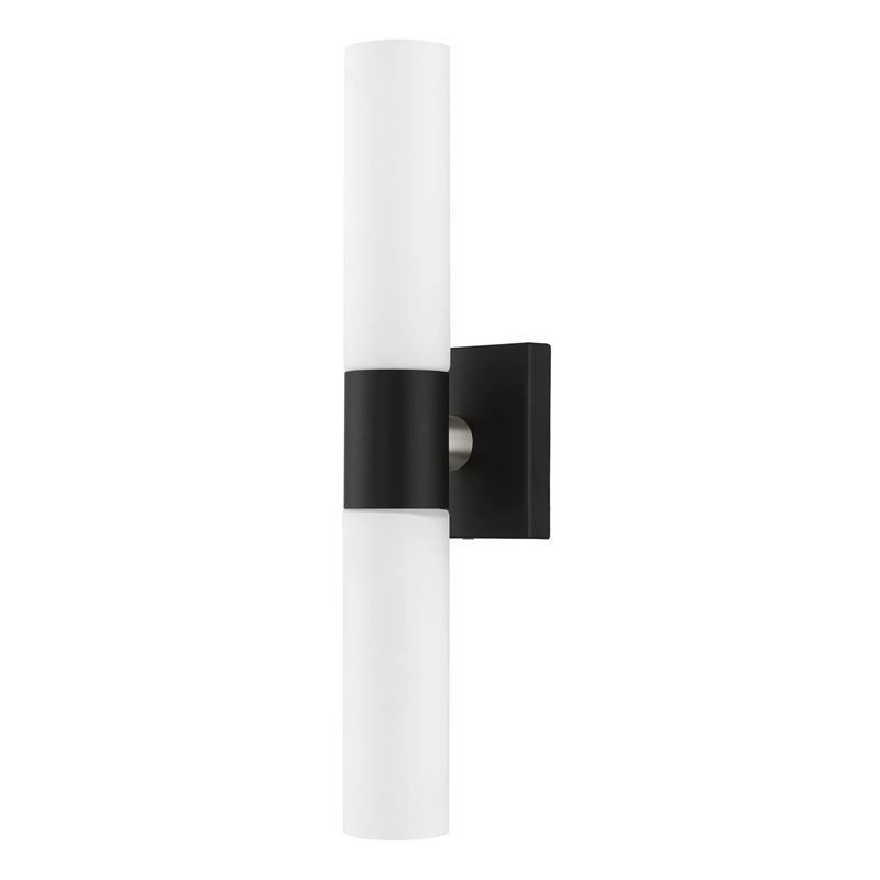 Livex Lighting Aero 2-Light Twist Lock Metal ADA Vanity Sconce in Black