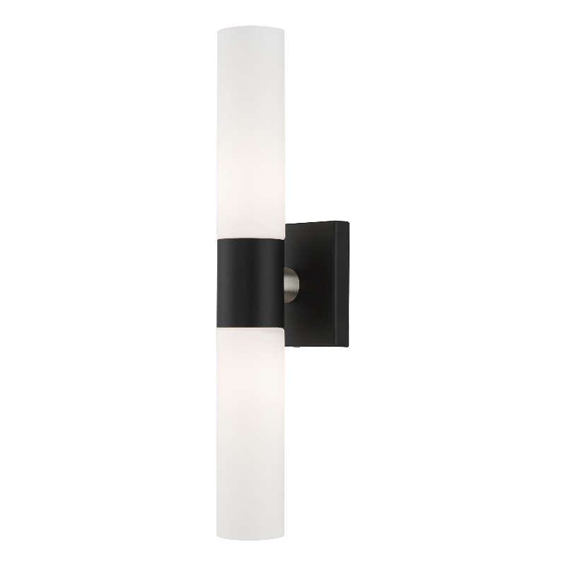 Livex Lighting Aero 2-Light Twist Lock Metal ADA Vanity Sconce in Black