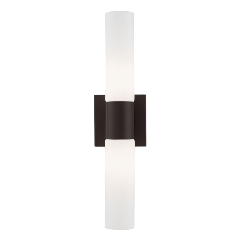 Livex Lighting Aero 2-Light Twist Lock Metal ADA Vanity Sconce in Bronze