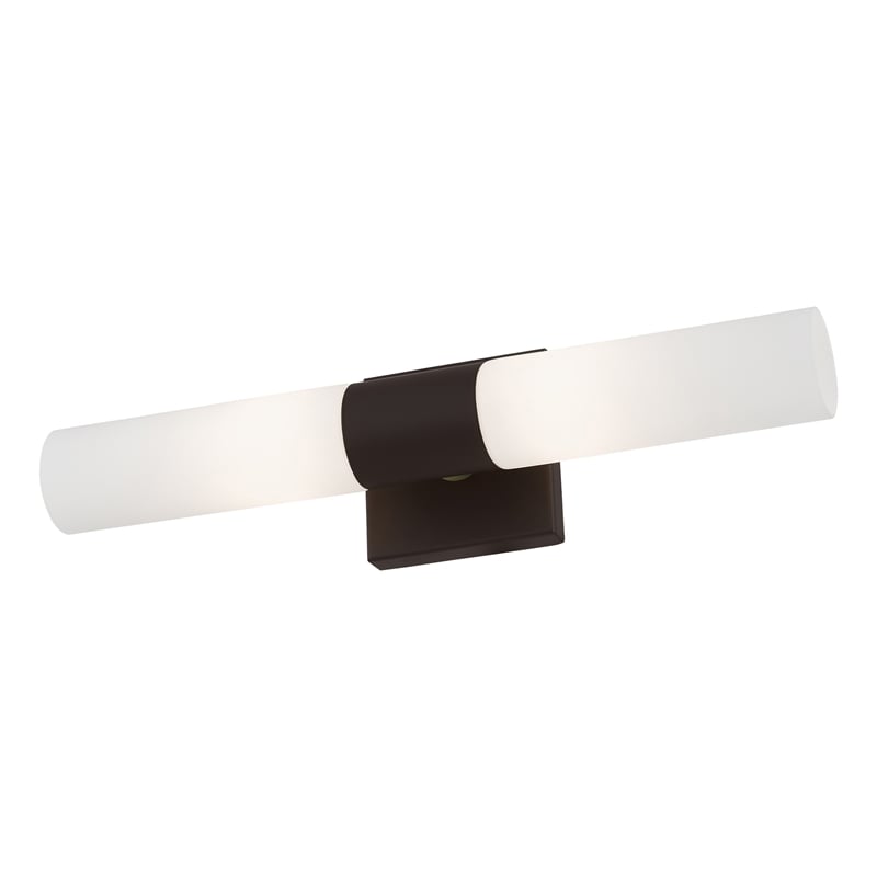 Livex Lighting Aero 2-Light Twist Lock Metal ADA Vanity Sconce in Bronze