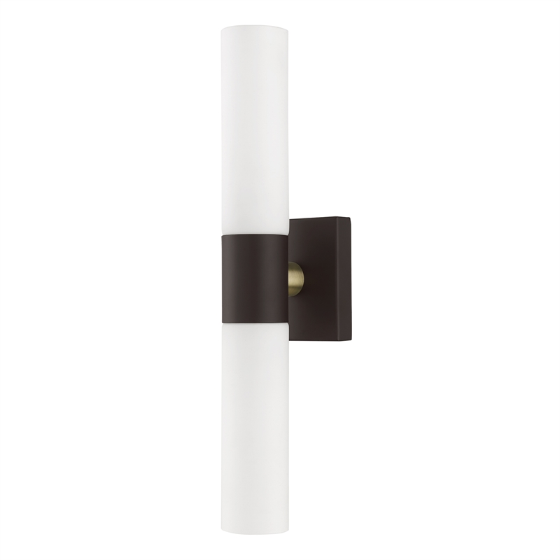 Livex Lighting Aero 2-Light Twist Lock Metal ADA Vanity Sconce in Bronze