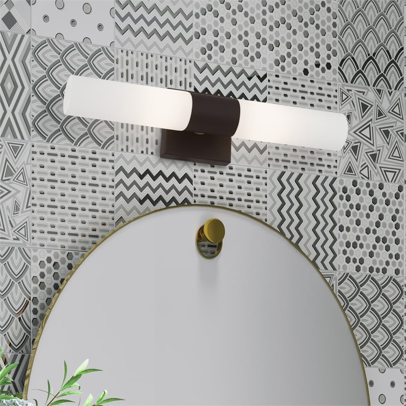 Livex Lighting Aero 2-Light Twist Lock Metal ADA Vanity Sconce in Bronze