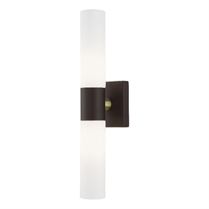 Livex Lighting Aero 2-Light Twist Lock Metal ADA Vanity Sconce in Bronze