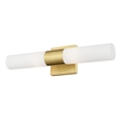 Livex Lighting Aero 2-Light Twist Lock Metal Vanity Lighting in Satin Brass