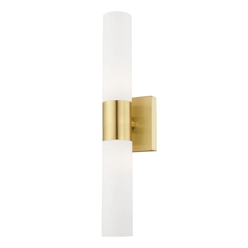 Livex Lighting Aero 2-Light Twist Lock Metal Vanity Lighting in Satin Brass