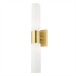 Livex Lighting Aero 2-Light Twist Lock Metal Vanity Lighting in Satin Brass