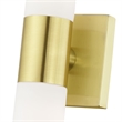 Livex Lighting Aero 2-Light Twist Lock Metal Vanity Lighting in Satin Brass