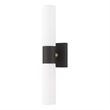 Livex Lighting Aero 2-Light Twist Lock Metal ADA Vanity Sconce in Textured Black