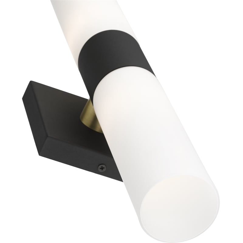 Livex Lighting Aero 2-Light Twist Lock Metal ADA Vanity Sconce in Textured Black