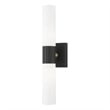 Livex Lighting Aero 2-Light Twist Lock Metal ADA Vanity Sconce in Textured Black