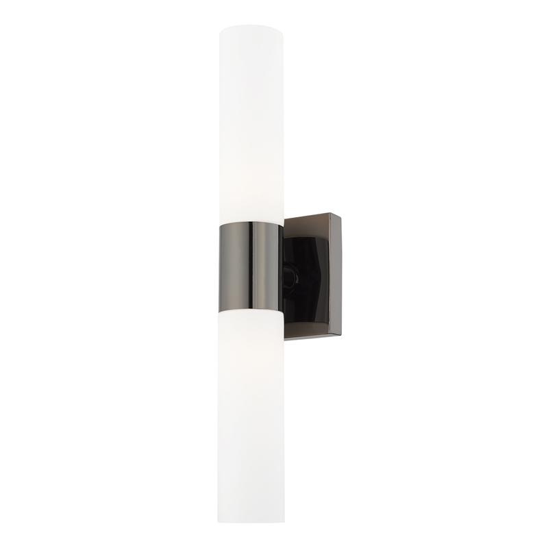 Livex Lighting Aero 2-Light Twist Lock Metal Vanity Lighting in Black Chrome
