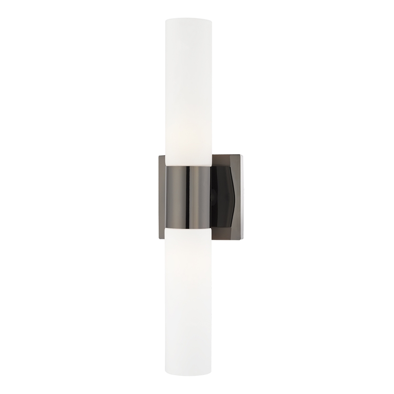 Livex Lighting Aero 2-Light Twist Lock Metal Vanity Lighting in Black Chrome