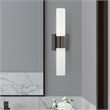Livex Lighting Aero 2-Light Twist Lock Metal Vanity Lighting in Black Chrome