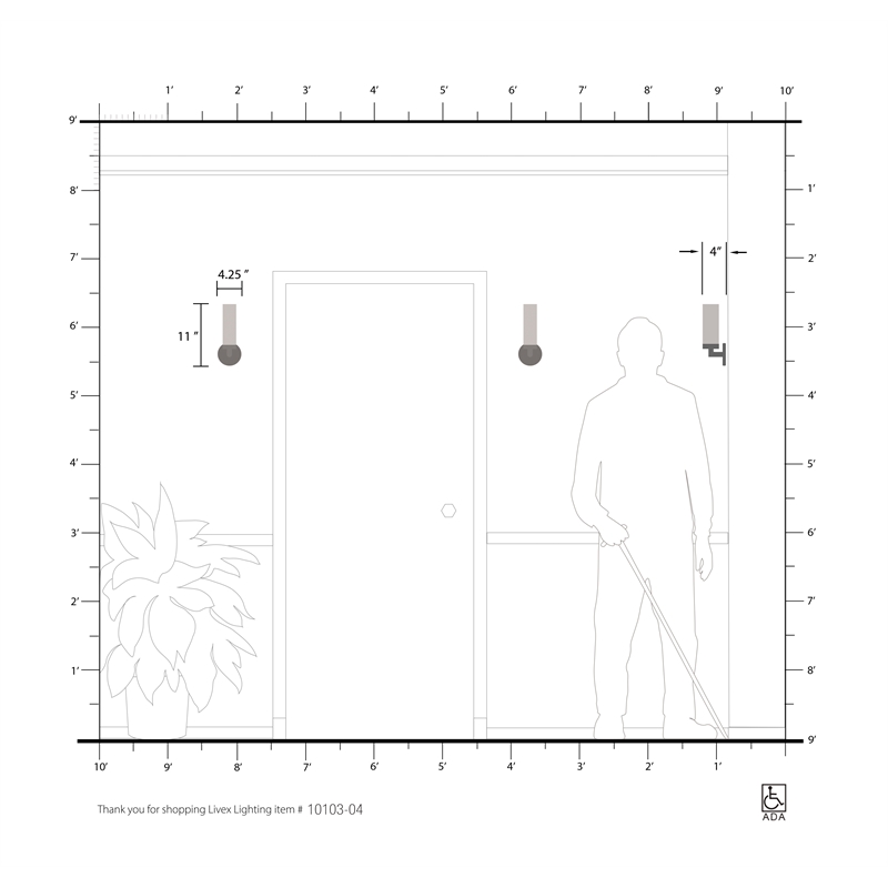 Livex Lighting Aero 1-Light White Metal Single Wall Sconce in Black