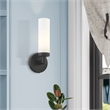 Livex Lighting Aero 1-Light White Metal Single Wall Sconce in Black