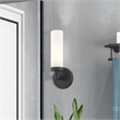 Livex Lighting Aero 1-Light White Metal Single Wall Sconce in Black