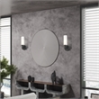 Livex Lighting Aero 1-Light White Metal Single Wall Sconce in Black