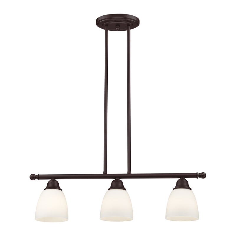 Livex Lighting Somerville 3-Light Metal Linear Chandelier in Bronze