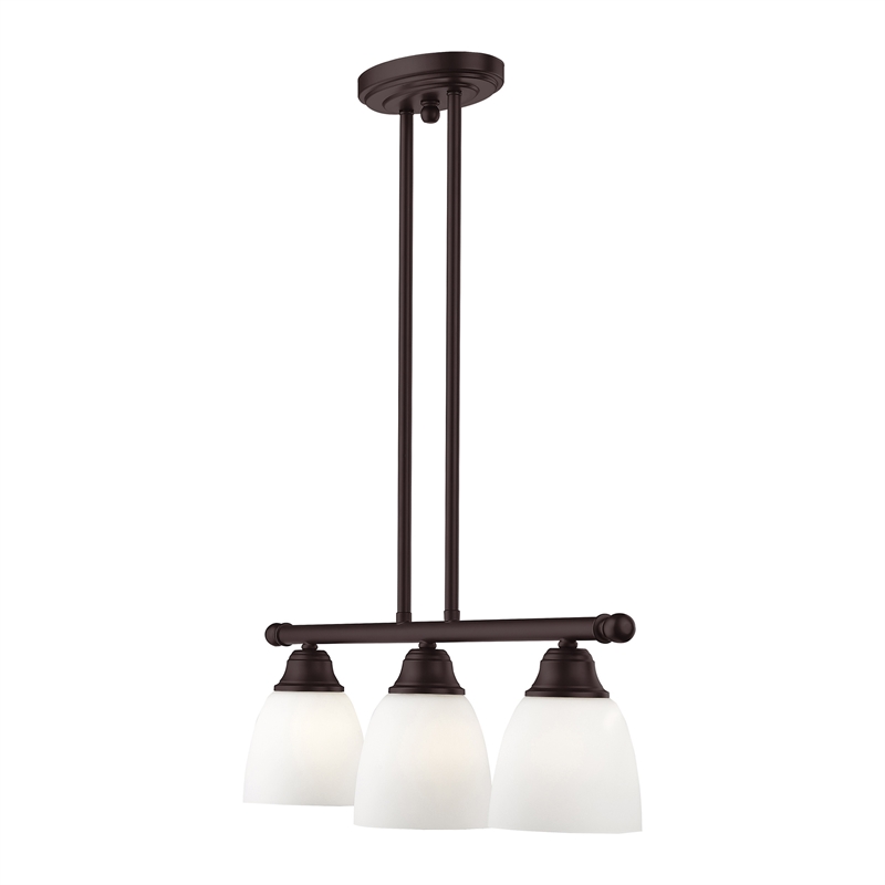 Livex Lighting Somerville 3-Light Metal Linear Chandelier in Bronze